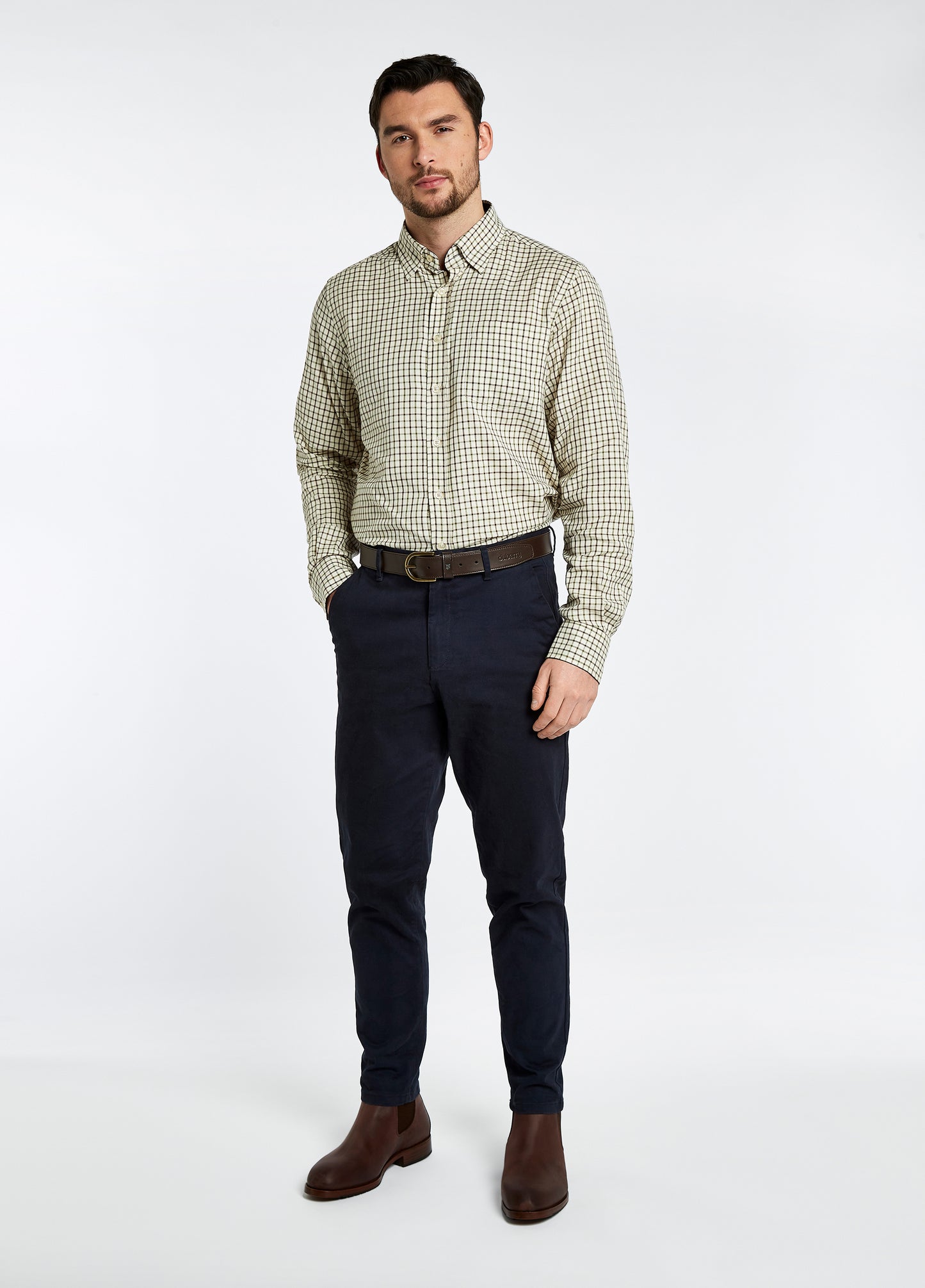 Connells Mahogany Tattersall Country Check Shirt